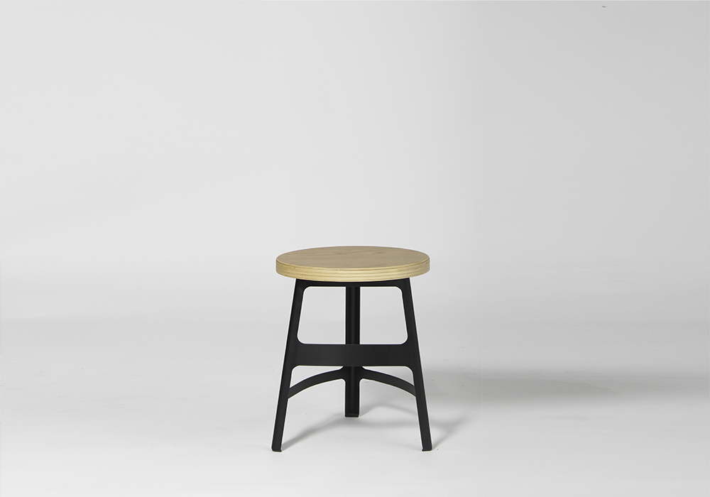Wood Seat Factory Stool Designed by Sean Dix